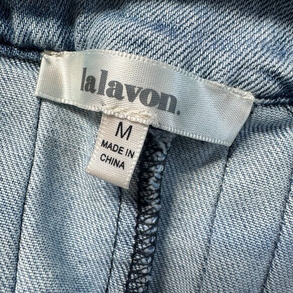 Boutique LALAVON Pleated Denim Sleeveless Romper Size Medium - Picture 10 of 11